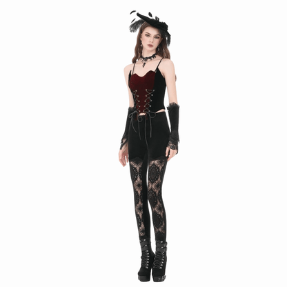 Crimson Covenant Lace-Up Bustier detail view 7