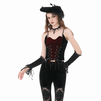 Crimson Covenant Lace-Up Bustier detail view 4