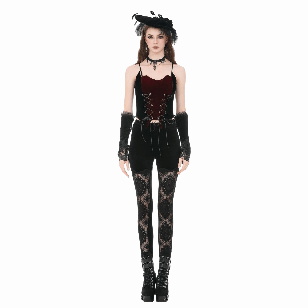 Crimson Covenant Lace-Up Bustier detail view 6