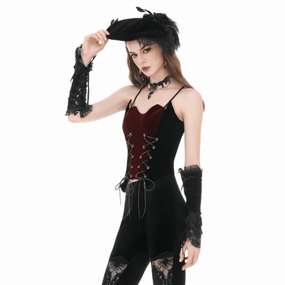 Crimson Covenant Lace-Up Bustier detail view 5