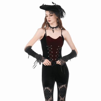 Crimson Covenant Lace-Up Bustier detail view 3