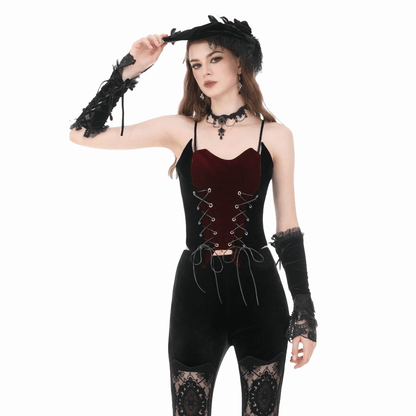 Crimson Covenant Lace-Up Bustier detail view 2