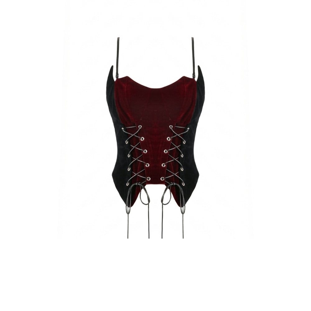 Crimson Covenant Lace-Up Bustier detail view 9