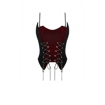 Crimson Covenant Lace-Up Bustier detail view 9