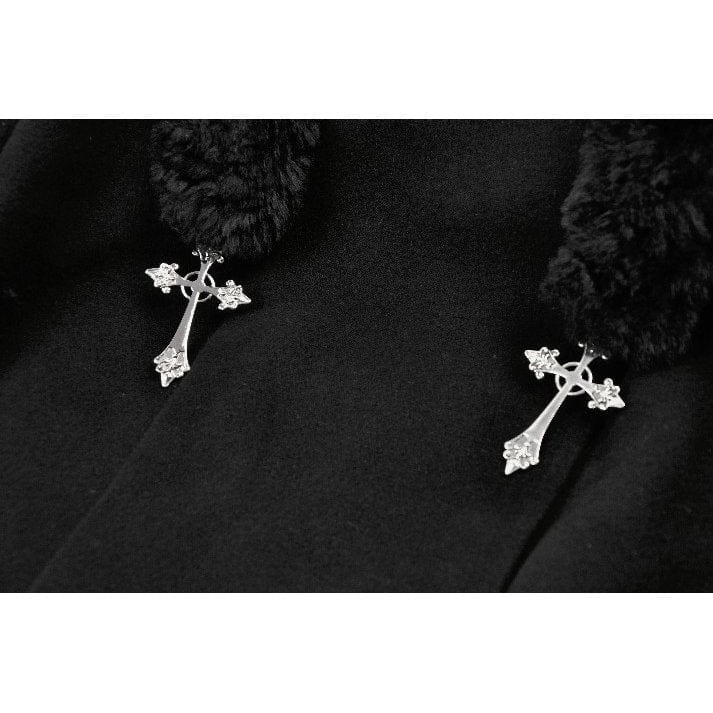 Midnight Familiar Cat-Ear Coat detail view