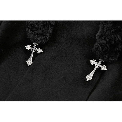 Midnight Familiar Cat-Ear Coat detail view