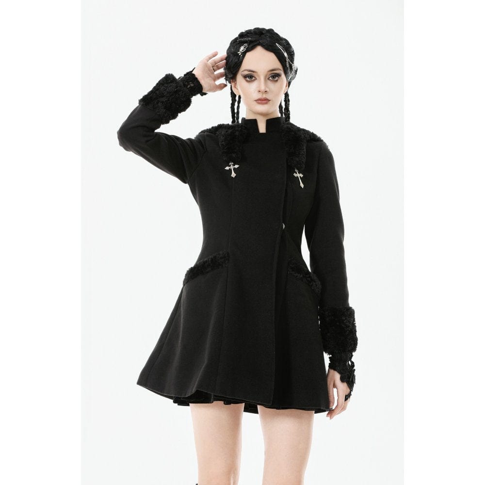 Midnight Familiar Cat-Ear Coat detail view