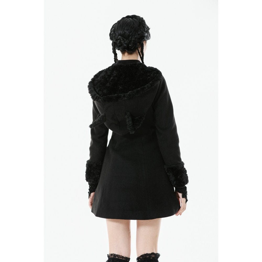 Midnight Familiar Cat-Ear Coat detail view