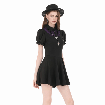 Hexed Academy Puff-Sleeve Dress detail