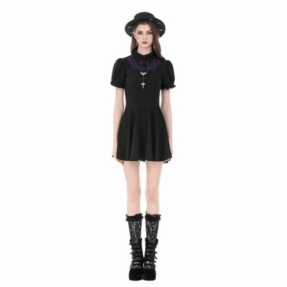Hexed Academy Puff-Sleeve Dress detail