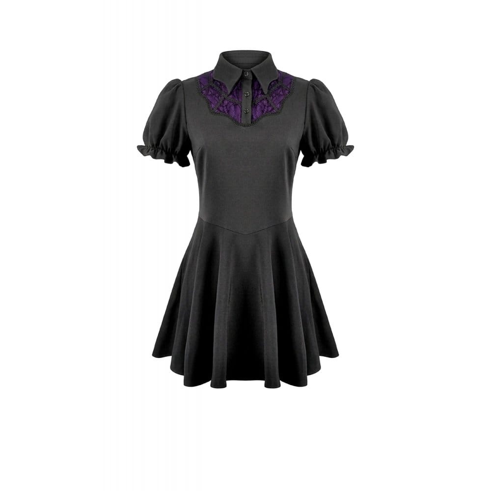 Hexed Academy Puff-Sleeve Dress detail