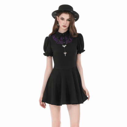Hexed Academy Puff-Sleeve Dress detail