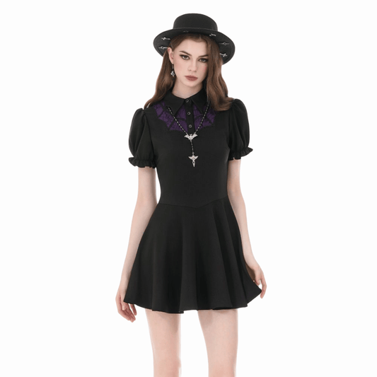 Hexed Academy Puff-Sleeve Dress detail