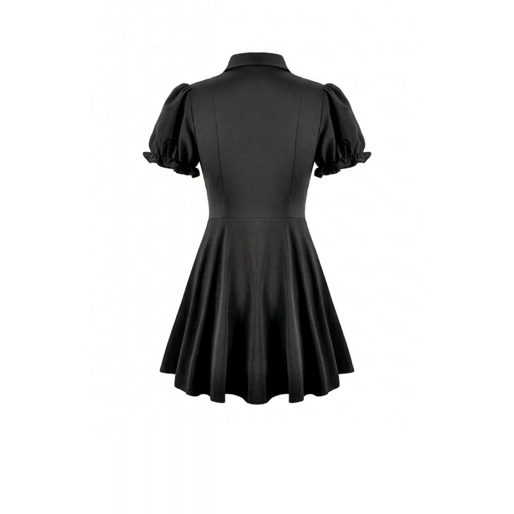 Hexed Academy Puff-Sleeve Dress detail