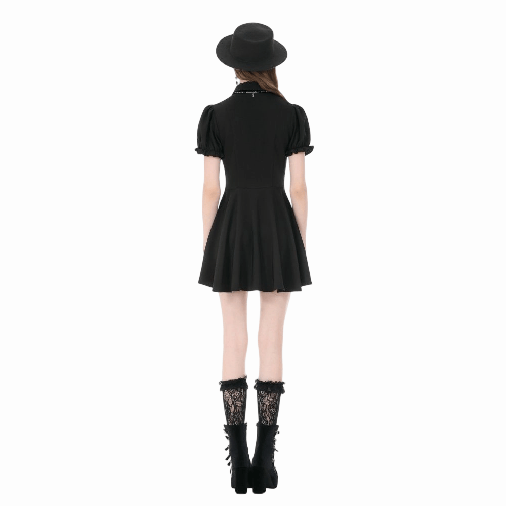 Hexed Academy Puff-Sleeve Dress detail