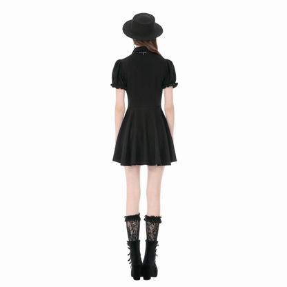 Hexed Academy Puff-Sleeve Dress detail