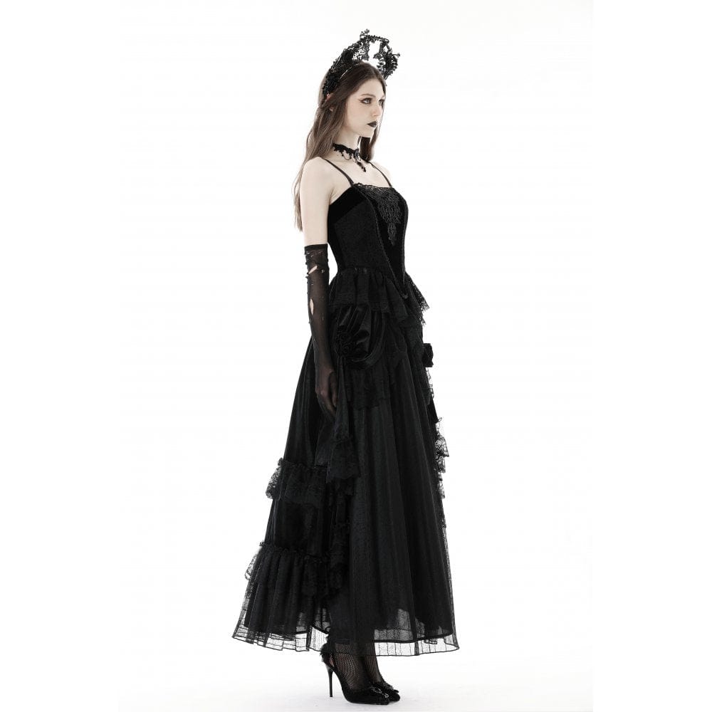 Midnight Garden Embroidered Velvet Bustier detail view 6