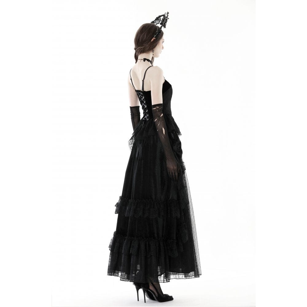 Midnight Garden Embroidered Velvet Bustier detail view 7