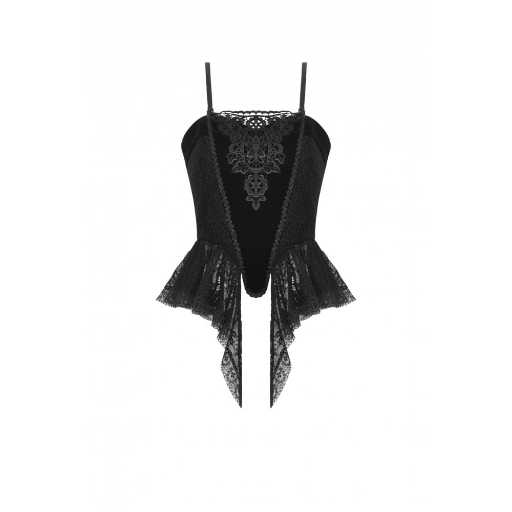 Midnight Garden Embroidered Velvet Bustier detail view 9