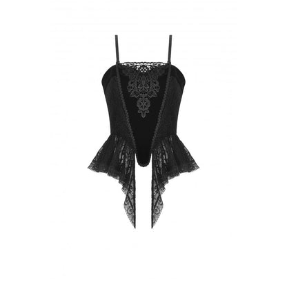 Midnight Garden Embroidered Velvet Bustier detail view 9