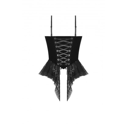 Midnight Garden Embroidered Velvet Bustier detail view 10