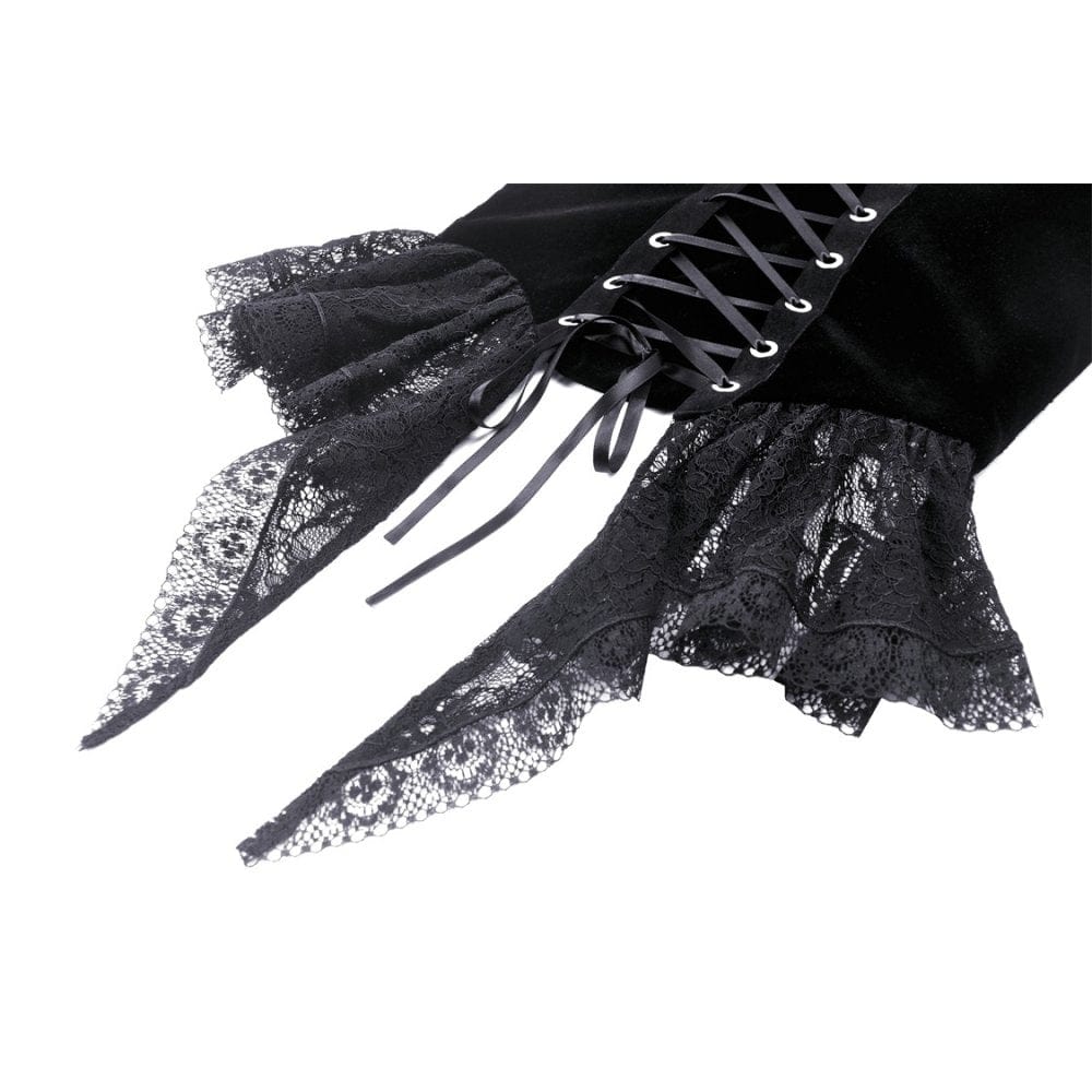 Midnight Garden Embroidered Velvet Bustier detail view 12