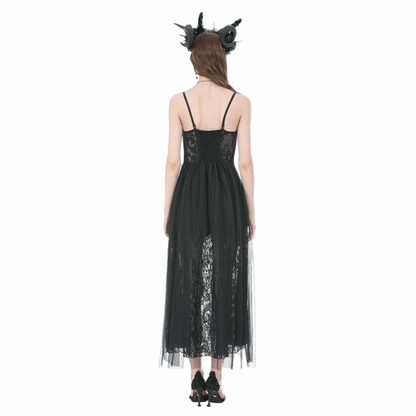 Midnight Rose Ruched Lace Gown