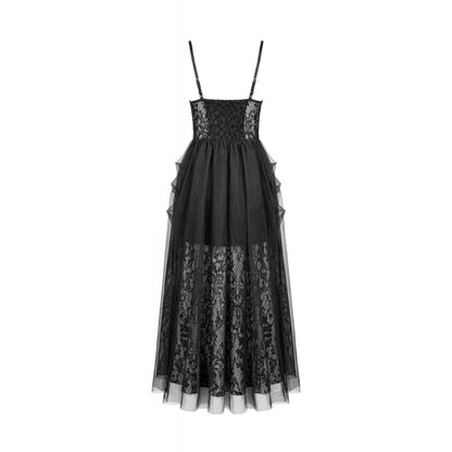Midnight Rose Ruched Lace Gown