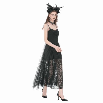 Midnight Rose Ruched Lace Gown
