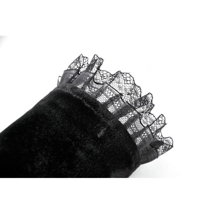Velvet Vow Lace-Up Arm Sleeves detail