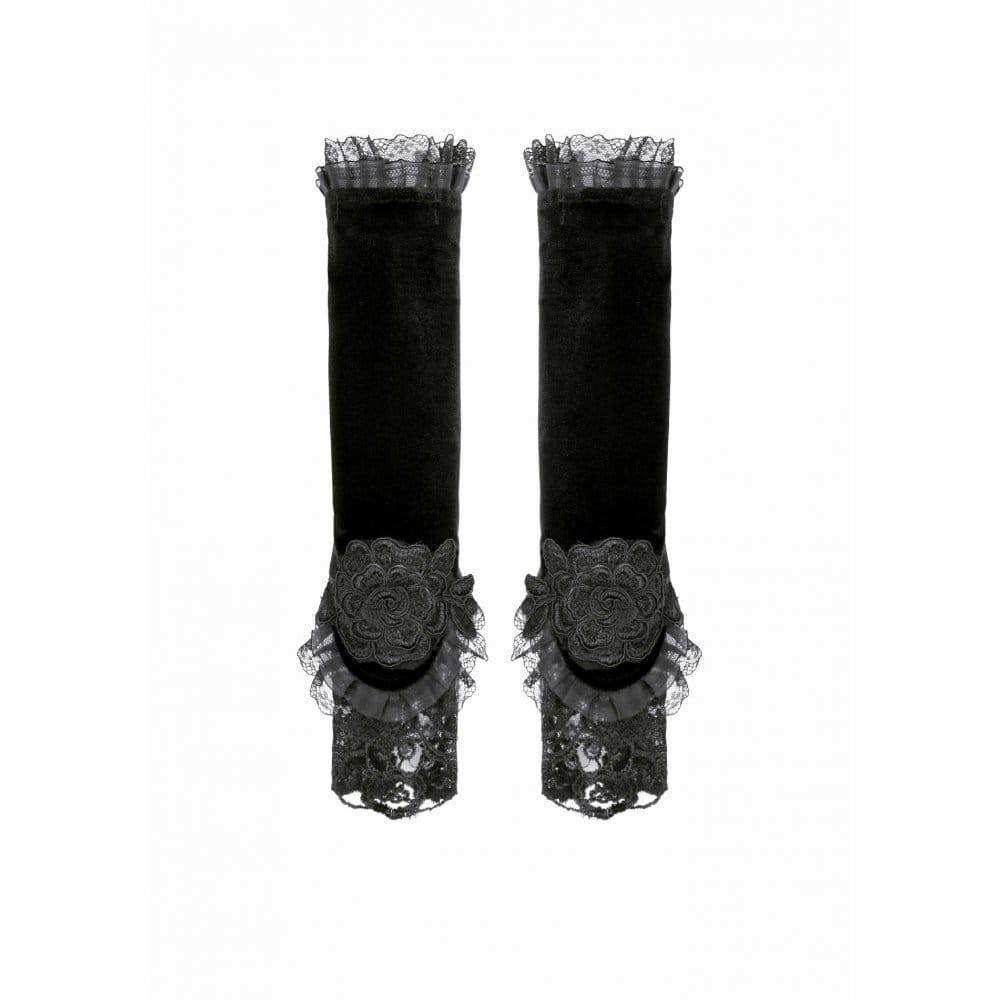 Velvet Vow Lace-Up Arm Sleeves detail