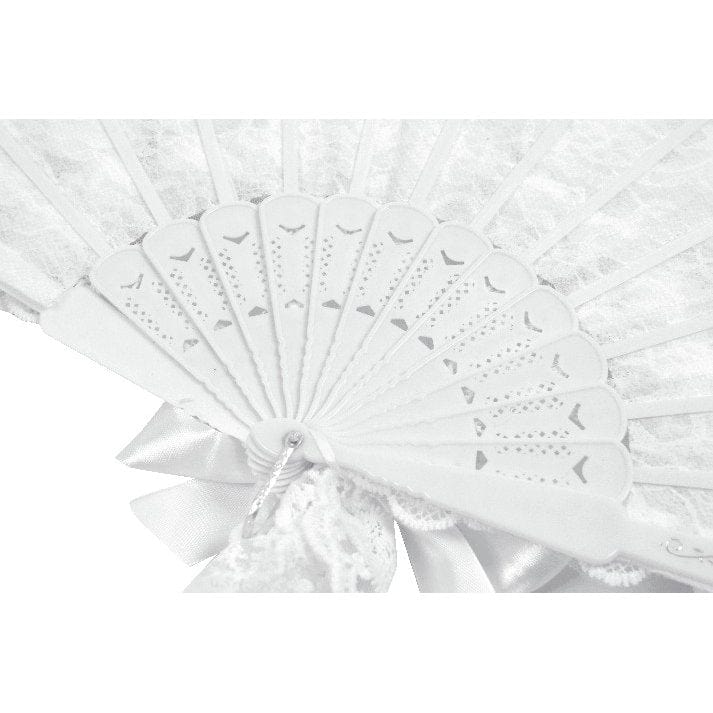 Pearl Mourning Floral-Lace Fan detail view