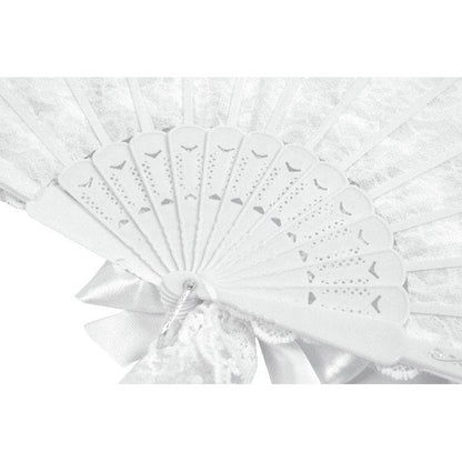 Pearl Mourning Floral-Lace Fan detail view