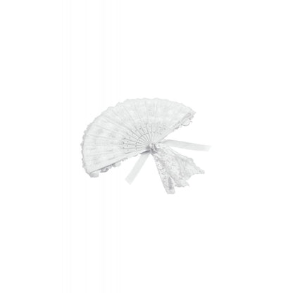 Pearl Mourning Floral-Lace Fan detail view