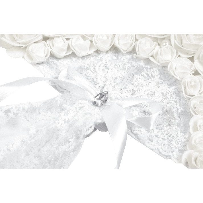 Pearl Mourning Floral-Lace Fan detail view