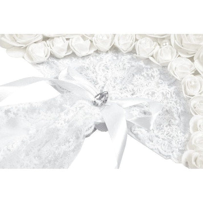 Pearl Mourning Floral-Lace Fan detail view