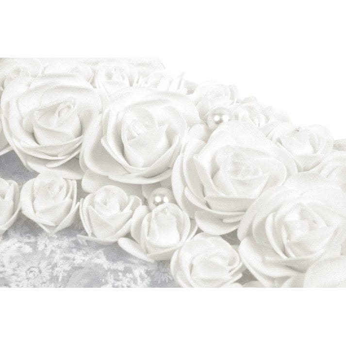 Pearl Mourning Floral-Lace Fan detail view