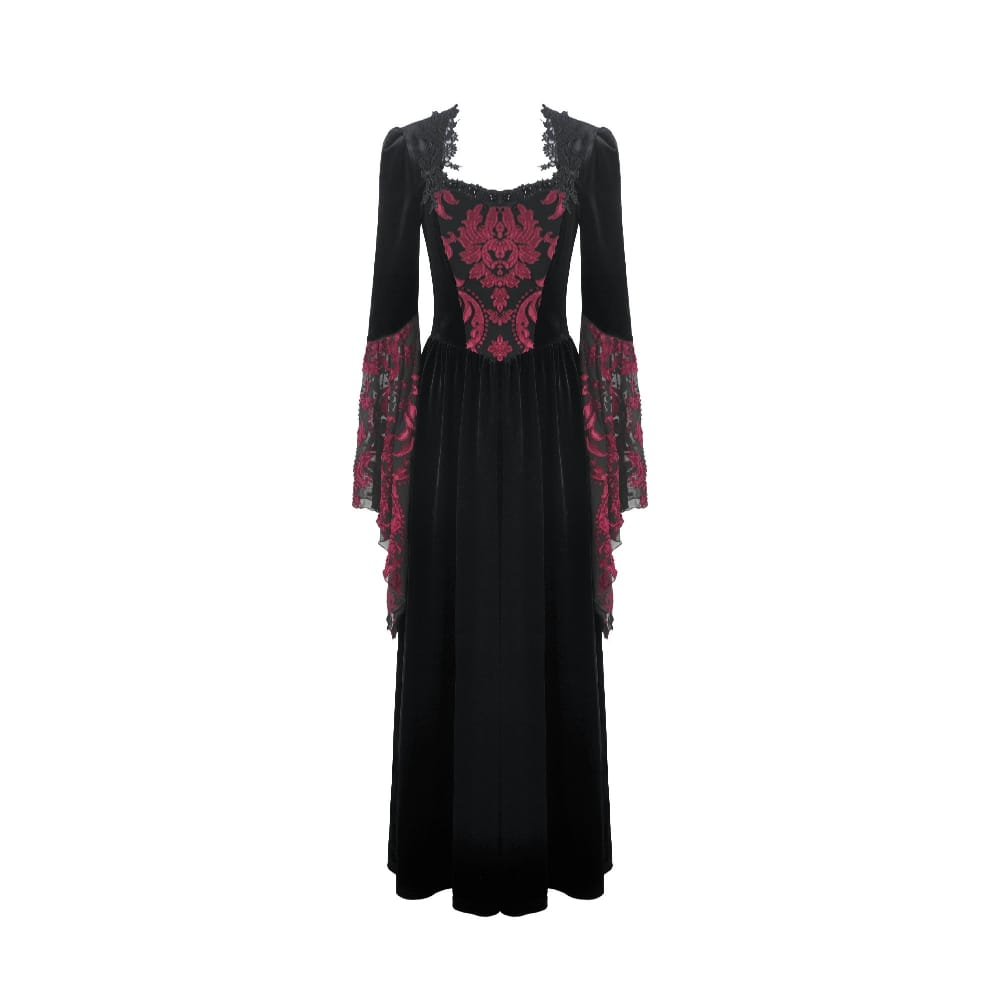 Garden of Night Flare-Sleeve Gown
