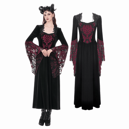 Garden of Night Flare-Sleeve Gown