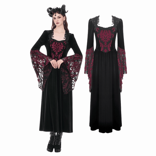 Garden of Night Flare-Sleeve Gown