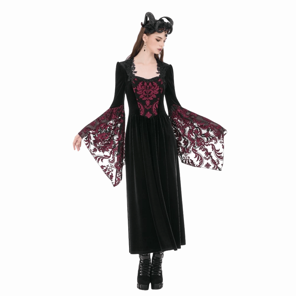 Garden of Night Flare-Sleeve Gown
