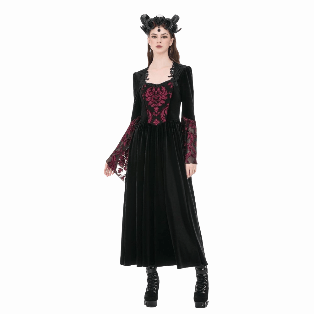 Garden of Night Flare-Sleeve Gown