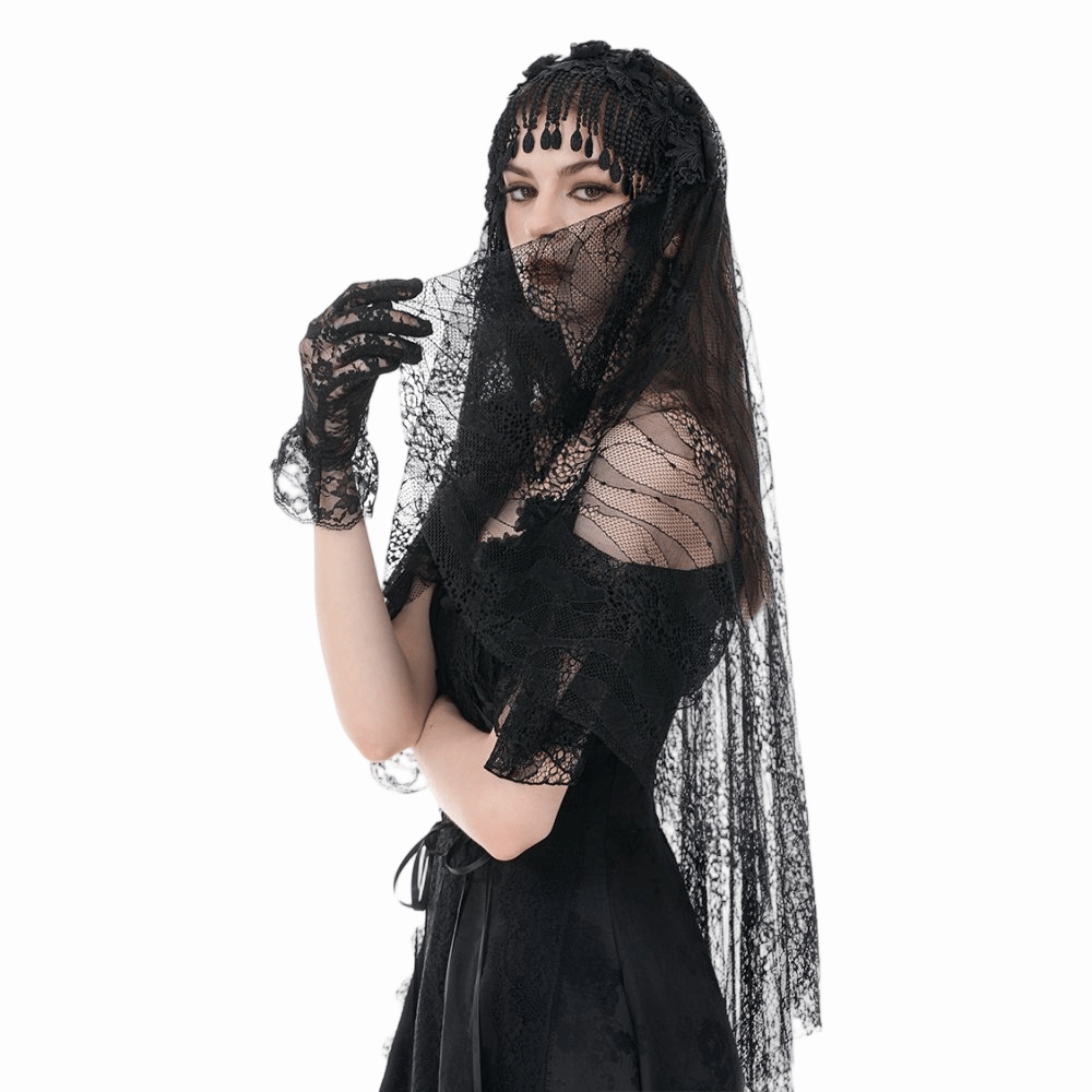 Mourning Garden Tassel Veil detail view