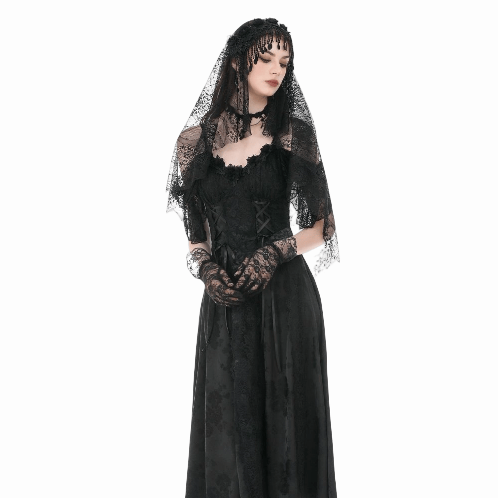 Mourning Garden Tassel Veil detail view