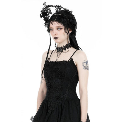 Black Oracle Gemstone Lace Choker detail view