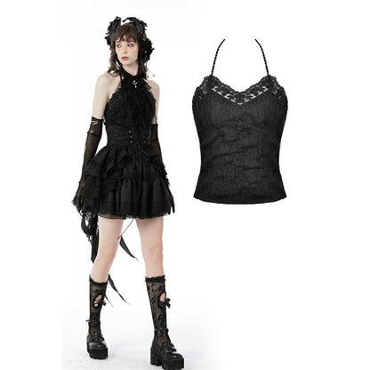 Cathedral Lace Halter Top front view