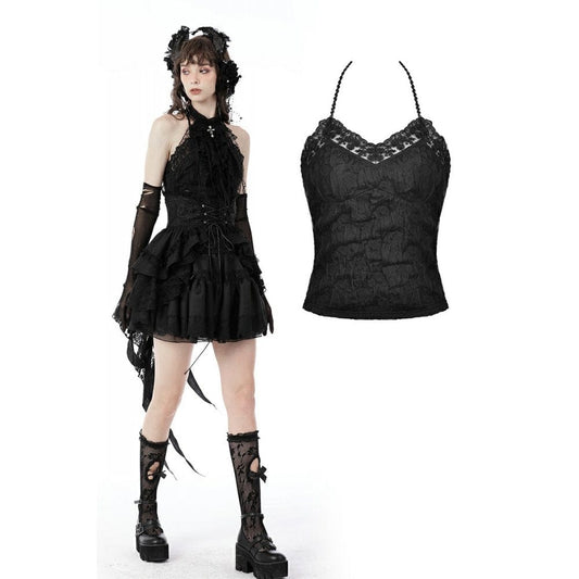 Cathedral Lace Halter Top front view