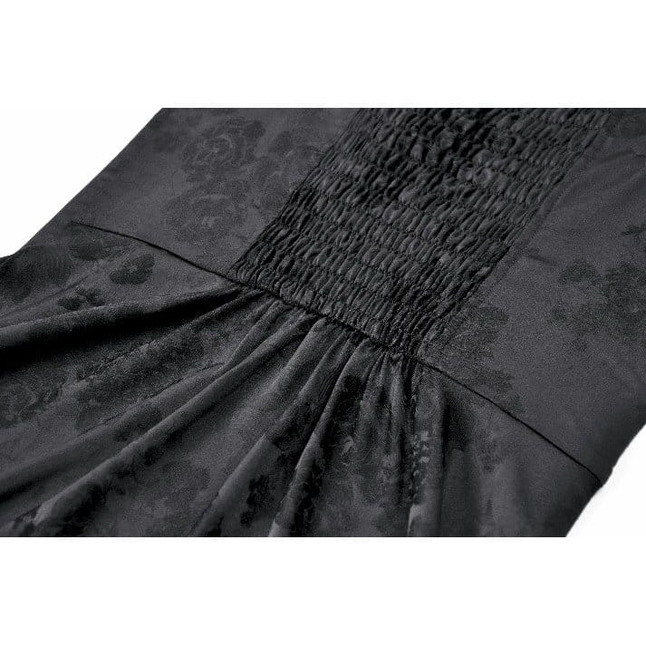 Black Vow Jacquard Off-Shoulder Gown