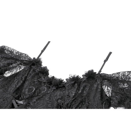 Black Vow Jacquard Off-Shoulder Gown