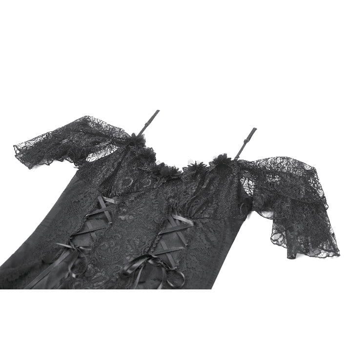 Black Vow Jacquard Off-Shoulder Gown